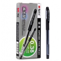 晨光（M&G）黑水晶系列签字笔中性笔水性笔 学习办公用水笔 黑色 AGP63201 全针管拔帽款 0.38mm 12支装